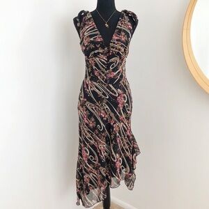 Bisou Bisou Black and Pink Asymmetrical Dress